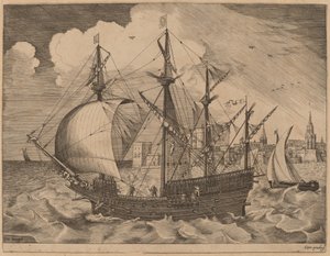 Quatro mestres armados saindo para o mar