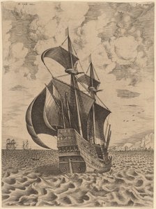 Navegação armada de quatro mestres em direção a um porto