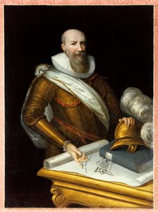 Retrato do primeiro Duque de Sully como Superintendente de Fortificações. Maximiliano de Bethune, Duque de Sully de Frans II Pourbus