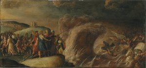 Les Israelites traversent la Mer Merge - A travessia israelita do Mar Vermelho, por Francken (II), Frans, Escola de . Petróleo sobre cobre. Dimensão : 27,5x58,5 cm. Nationalmuseum Estocolmo de Frans II the Younger (studio of) Francken