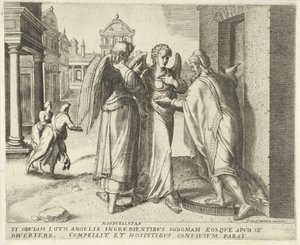 Lote e os dois anjos
Hospitalitas (título sobre o objecto)
História do Lote (título da série) de Frans Menton