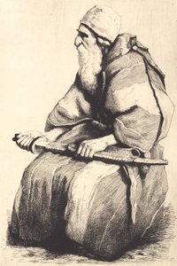 Figura de estudo: Velho barbudo em traje oriental de Frans Schwartz