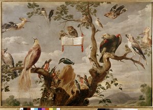 Um concerto de pássaros (óleo sobre tela