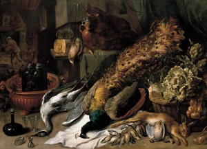 Natureza morta com um refrigerador de vinho de Frans Snyders