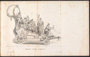 Primeiro carro alegórico na procissão de São Rombout, 1825
Primeiro Prael-waegen (título sobre o objecto)