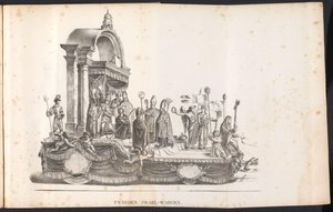 Segundo carro alegórico na procissão de São Rombout, 1825
Tweeden Prael-waegen (título sobre o objecto)