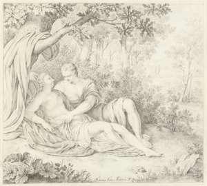 Amo o casal debaixo da árvore de Frans van Mieris (II)