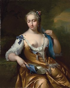 Senhora em uma paisagem com uma mosca no ombro: uma alegoria do toque, 1742