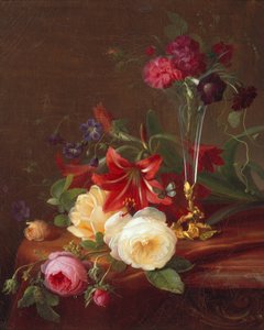 Arranjo com flores e um vaso de Frants Diderik Boe