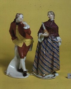 Comédia das figuras de arte de Donna Martina e Octavio, Nymphenburg, c.1760 (porcelana)