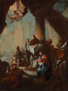 Estudo para a apresentação de Cristo no templo de São Ulrich, Viena, c. 1750 de Franz Anton Maulbertsch