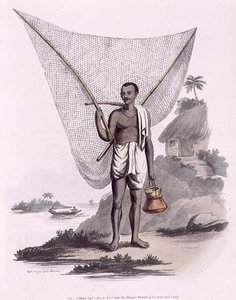 Um Pescador Indiano, gravado por Thomas Vivares (c.1735-90) pub. por Edward Orme de Franz Balthazar (after) Solvyns