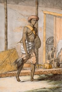 Noivo, de "Os hindus, ou a descrição de suas maneiras, trajes e cerimônias", c.1808-12 (gravura colorida) de Franz Balthazar Solvyns