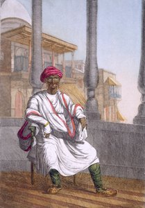 Landholder, classe alta hindu, de "Os hindus, ou a descrição de suas maneiras, trajes e cerimônias", c.1808-12 (gravura colorida)