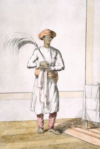 Whisk portador, de "The Hindus, ou a descrição de suas maneiras, trajes e cerimônias", c.1808-12 (gravura colorida) de Franz Balthazar Solvyns