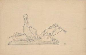 Esboço para um grupo pelicano de Franz Barwig d. Ä.
