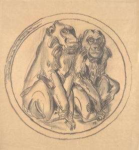 Projeto para o alívio na casa dos macacos do zoológico de Schönbrunn de Franz Barwig d. Ä.