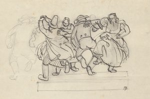 Estude para um alívio com camponeses dançantes de Franz Barwig d. Ä.