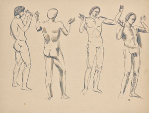 Quatro esboços do altifalante de Franz Barwig d. Ä.