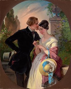 Fausto e Gretchen no século XIX de Franz Dobiaschofsky