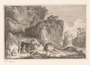 Alugue dois em um landschap vermelho Segunda Série de Regiões e Fragmentos de Edifícios Antigos (título da série) de Franz Edmund Weirotter