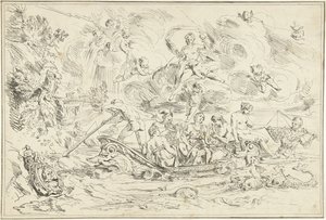 Apollo e Pan num barco