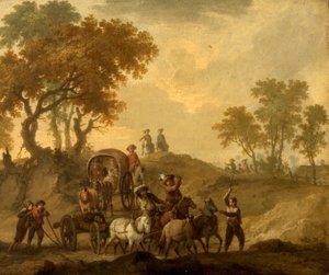 Paisagem, com, vagão bagagem