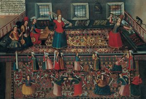 Uma cena do harém turco, segunda metade do século XVII. de Franz Georg Hörmann