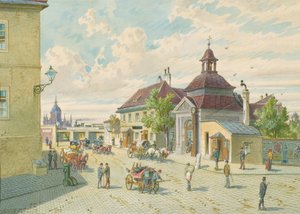 A linha Matzleinsdorfer em Viena (esquina Margarethengurtel e Matzleinsdorfer Platz) de Franz Gerasch