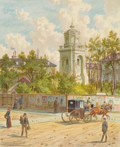 Währinger Straße, em Viena (com a torre do Gasoduto Ferdinands) de Franz Gerasch