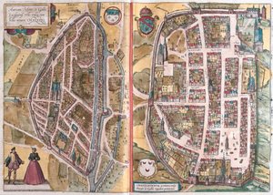 Chartres e Chateaudun, França (gravura de Franz Hogenberg