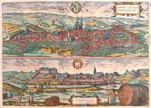 Eisleben e Tubingen, Alemanha (gravura de Franz Hogenberg
