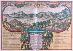 Golfo de Baia (Bagas), Ischia e Pozzuoli, Itália (gravura de Franz Hogenberg