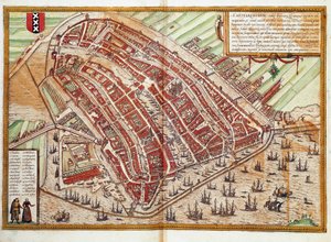 Mapa de Amesterdão (gravura de Franz Hogenberg