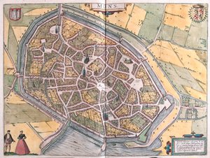 Mons, Bélgica (gravura de Franz Hogenberg