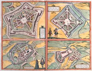 Philippeville, Mariembourg, Chimay e Walcourt, Bélgica (gravura de Franz Hogenberg