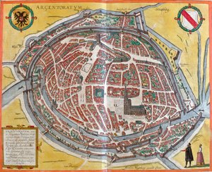 Plan de Strasbourg (Argentoratum), França (gravura de Franz Hogenberg
