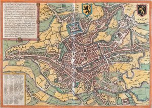 Plano de Gand (Gandauum), Bélgica (gravura de Franz Hogenberg