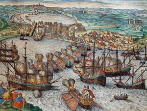 A captura de La Goulette e Tunis por Charles V de Franz Hogenberg