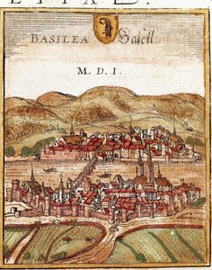 Vista da Basileia - Suíça (gravura de Franz Hogenberg