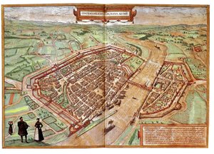 Vista de Frankfurt am Main, Alemanha (gravura de Franz Hogenberg