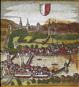 Vista de Lucerna - Suíça (gravura de Franz Hogenberg
