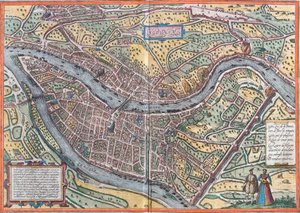 Vista de Lyon (Lugdunum), França (gravura de Franz Hogenberg
