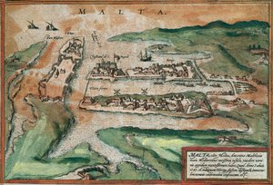 Vista de Malta (gravação de Franz Hogenberg