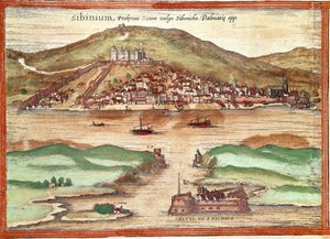 Vista da Sibenik (gravura de Franz Hogenberg