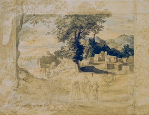 Paisagem Italiana com figuras de Staffage