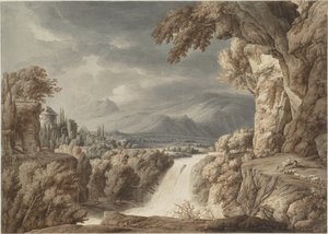 Paisagem heróica com cascata, c. 1790.