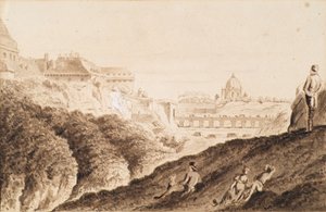 O Hofburg com fosso, portão do castelo e ponte
