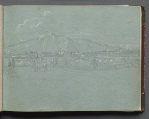 Álbum com Vistas de Roma e Arredores, Estudos da Paisagem, página 10a: Paisagem Romana. de Franz Johann Heinrich Nadorp