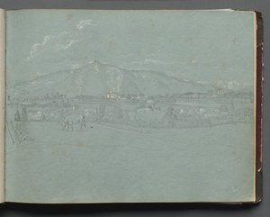 Álbum com vistas de Roma e arredores, Estudos da paisagem, página 10a: Paisagem romana de Franz Johann Heinrich Nadorp
